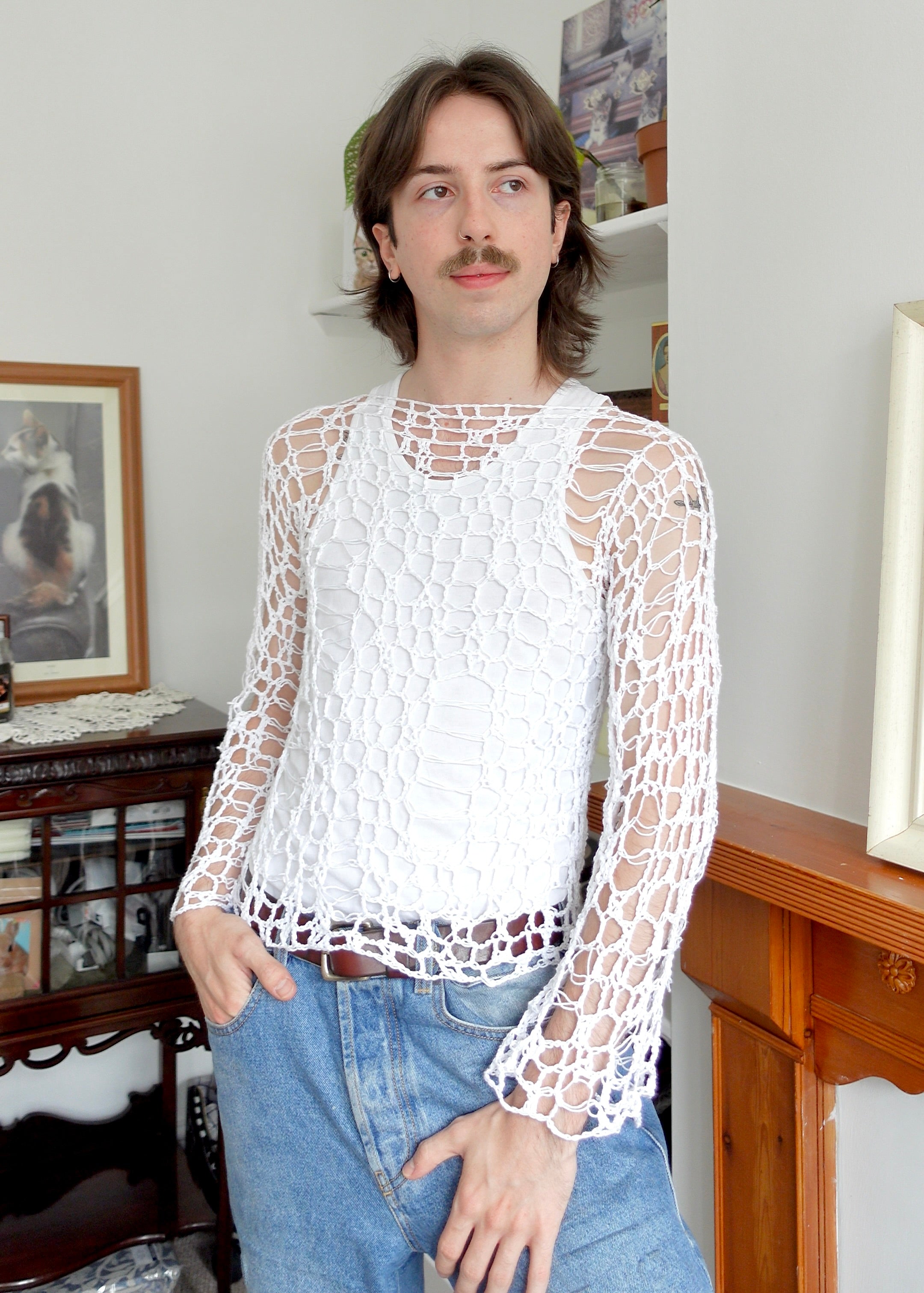 The Distressed Mesh Jumper