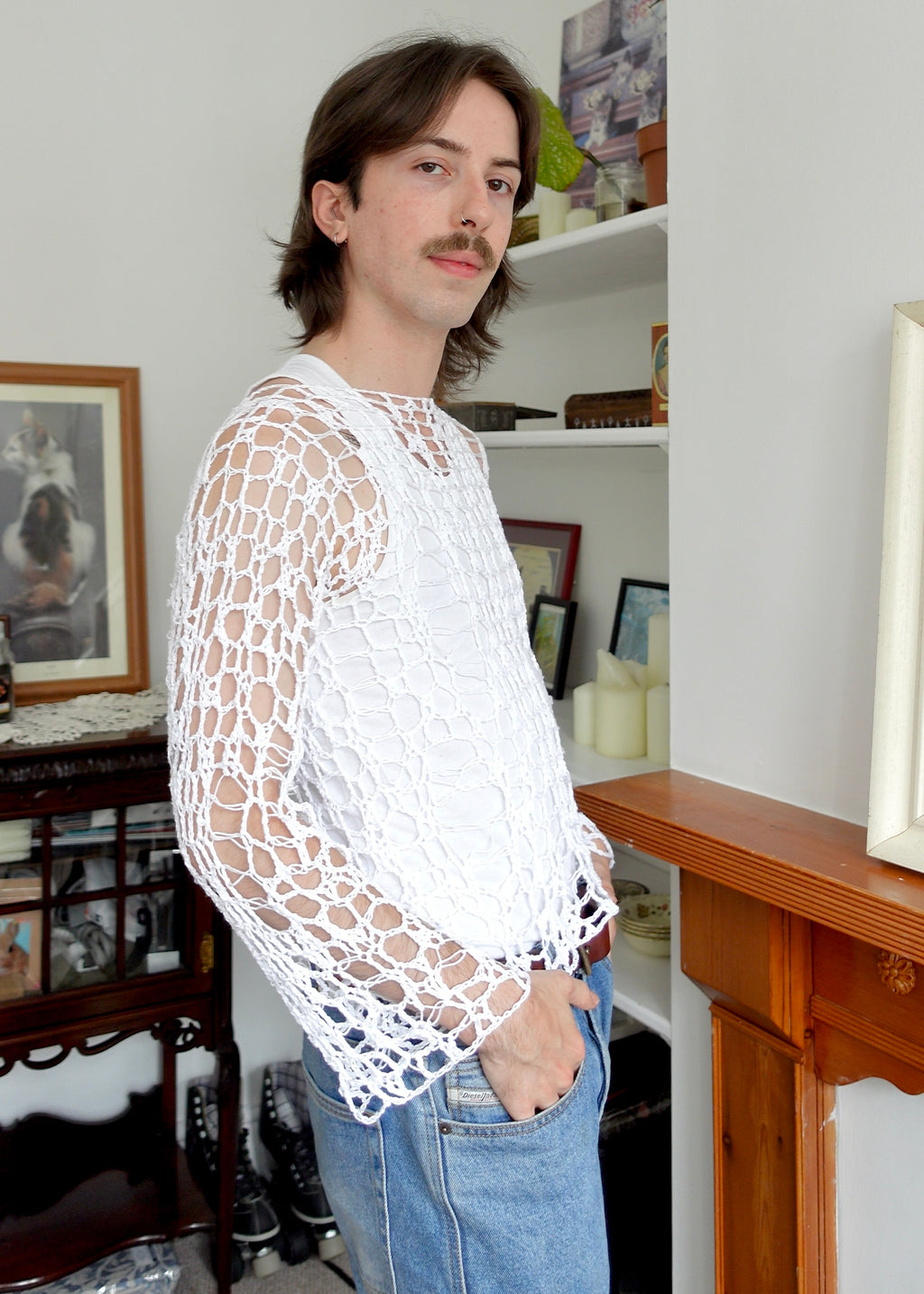 The Distressed Mesh Jumper