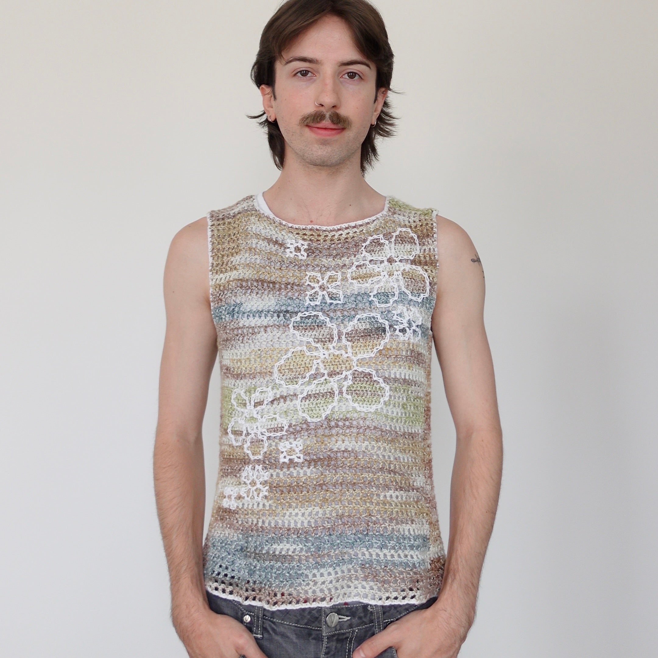 The 'Flower' Graphic Mesh Vest