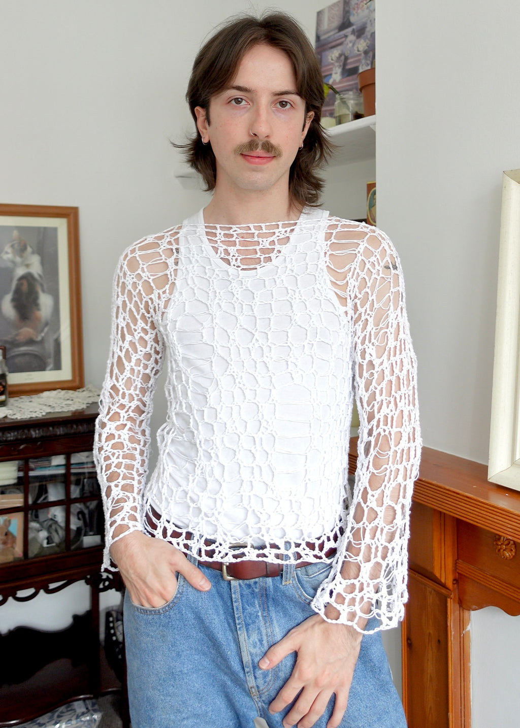 The Distressed Mesh Jumper