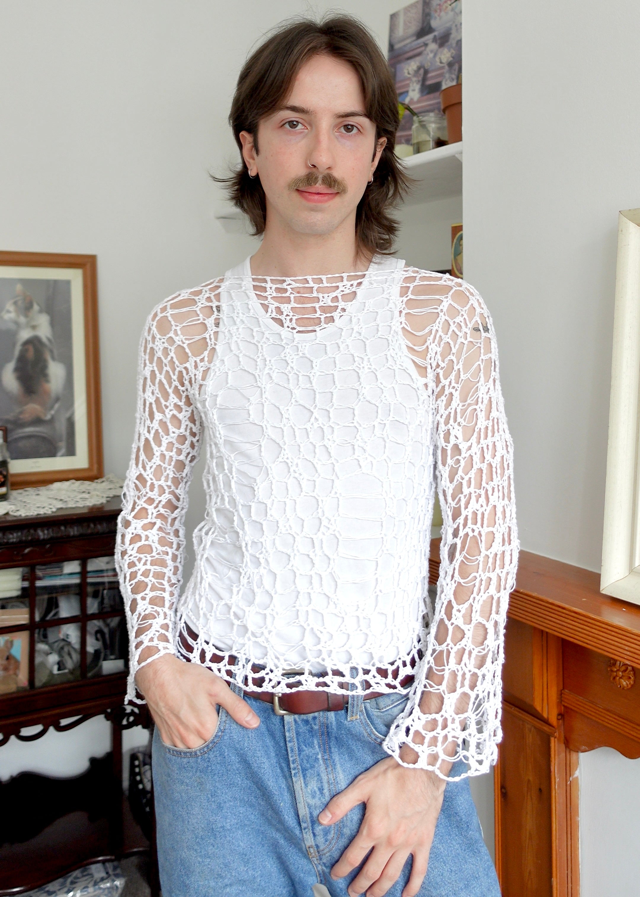 The Distressed Mesh Jumper
